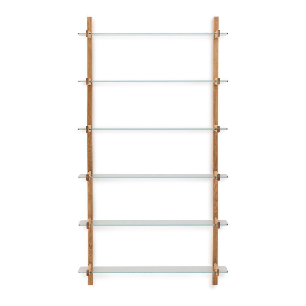 Natúr színű üveg moduláris polcrendszer 110x202x30