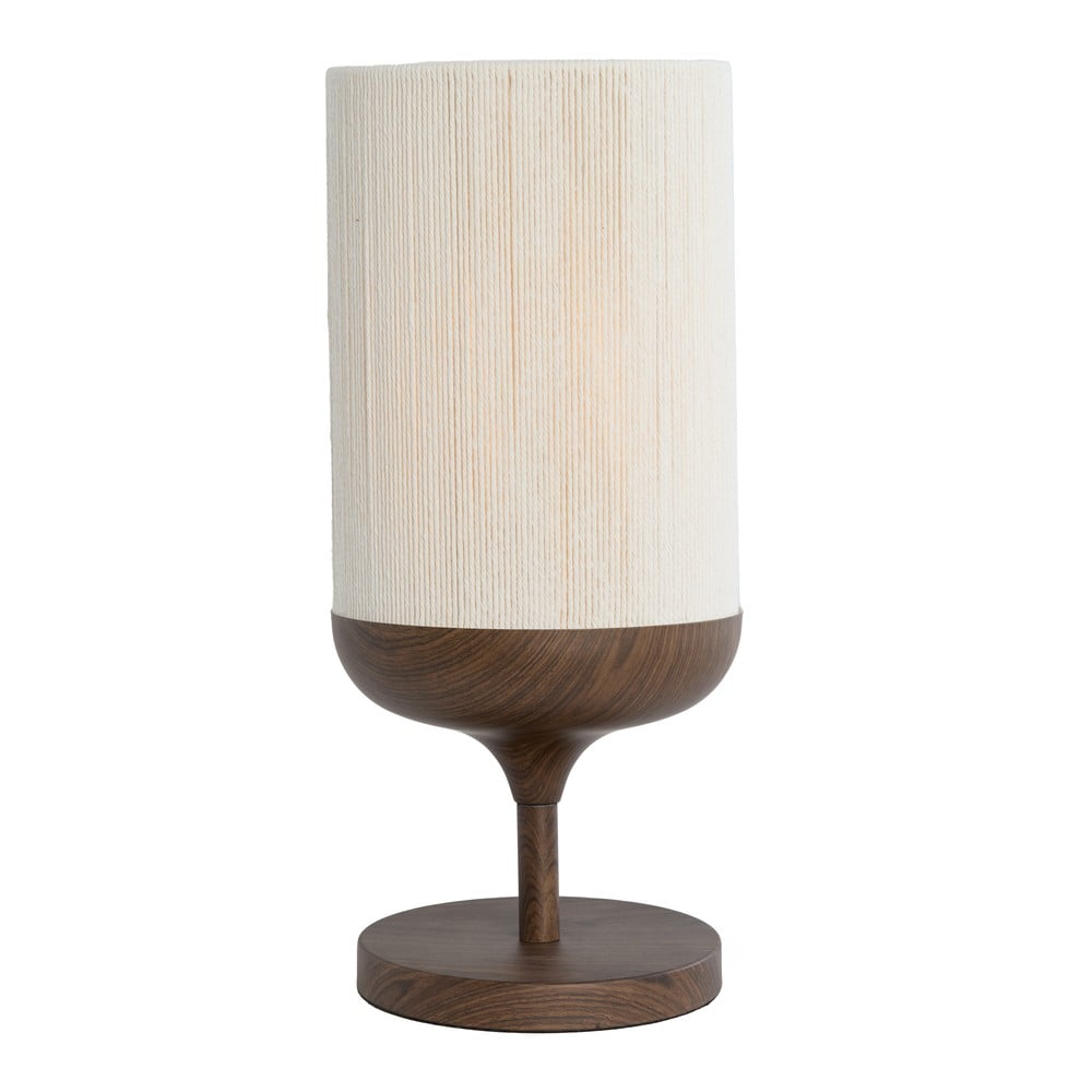 Sötétbarna asztali lámpa textil búrával (magasság 50 cm) Dania – Light & Living