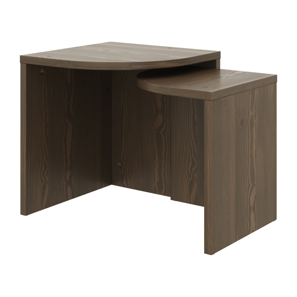 Sötétbarna borovi fenyő dohányzóasztal szett 2 db-os Combine – Karup Design