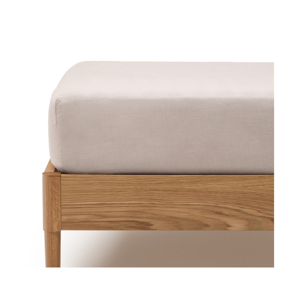 Szürkésbarna gumis pamut lepedő 90x200 cm Simmel – Kave Home