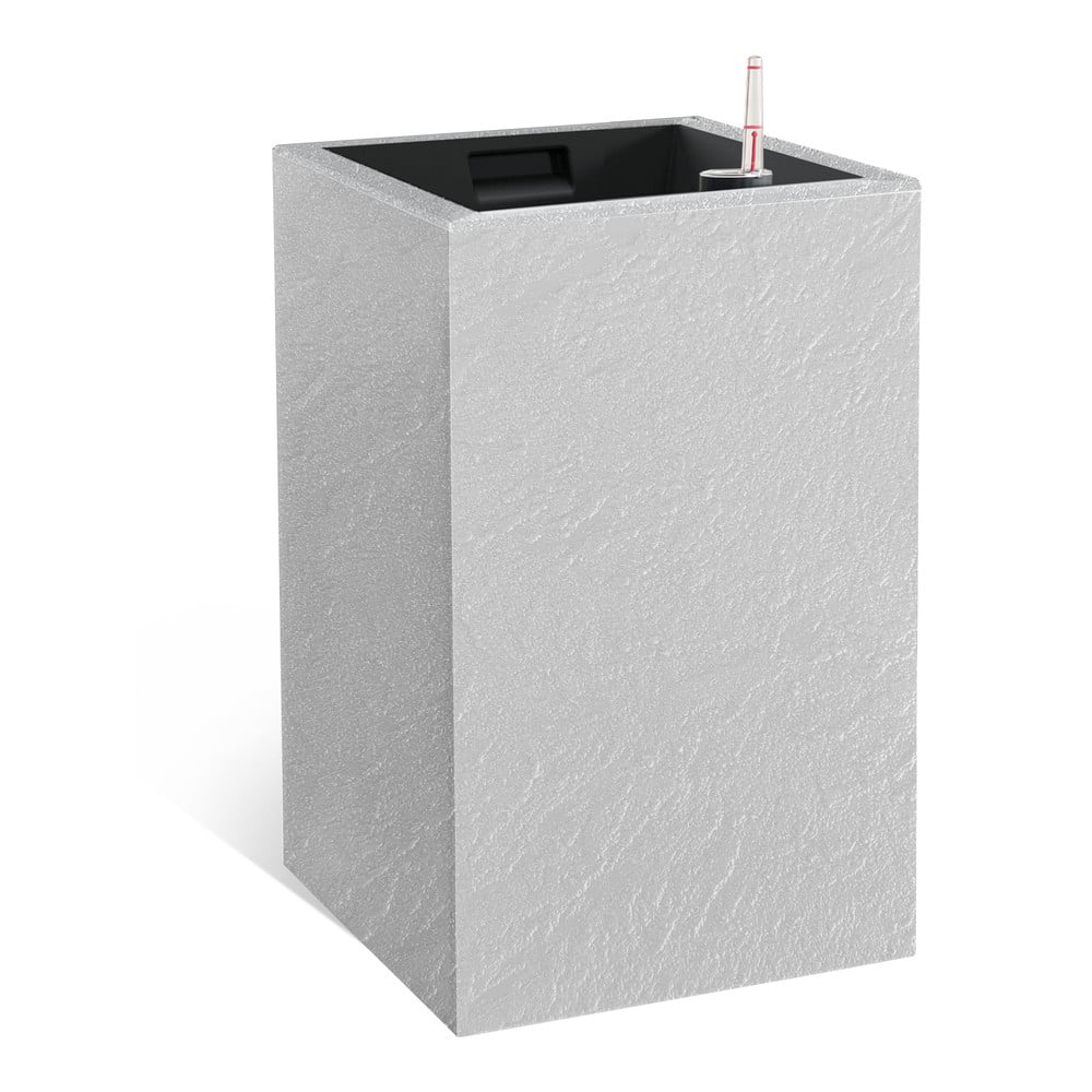 Újrahasznosított műanyag önöntözős virágcserép Cubico Stone – Flower Lover