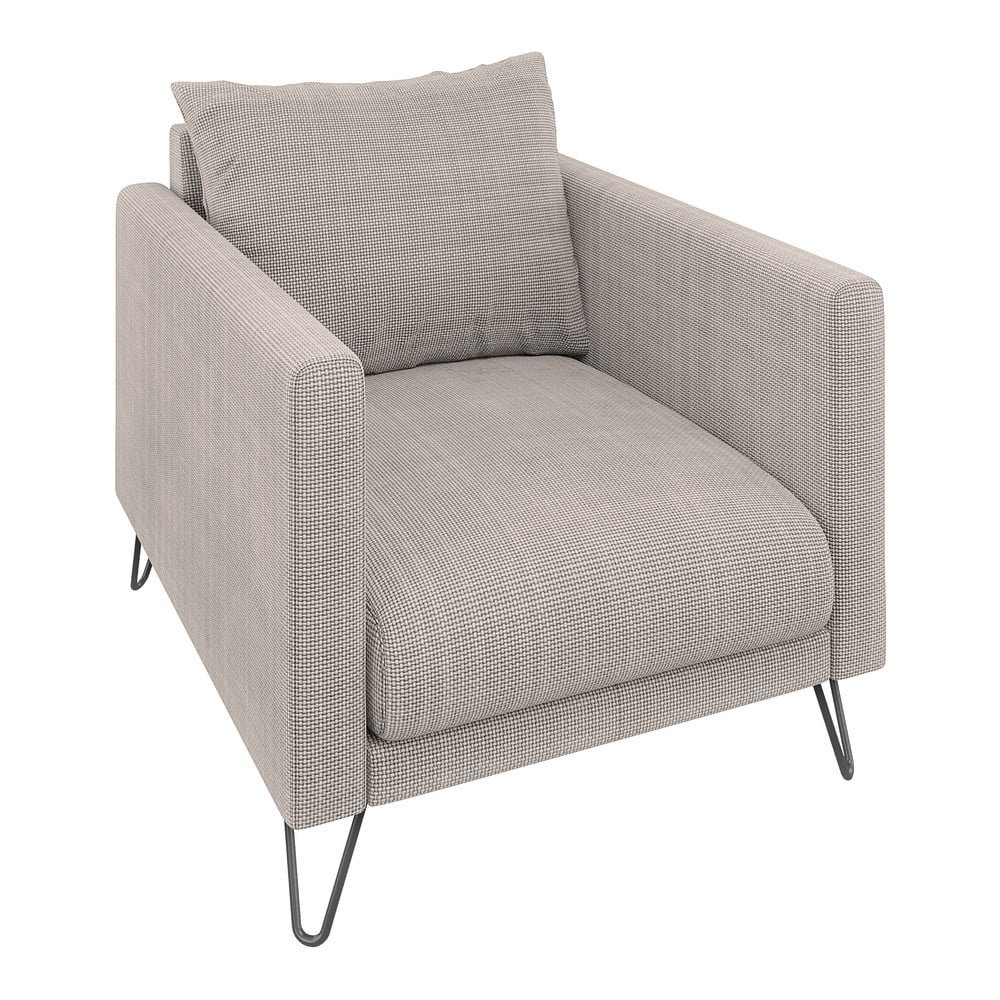 Világosbarna zsenília fotel Freya – Ropez