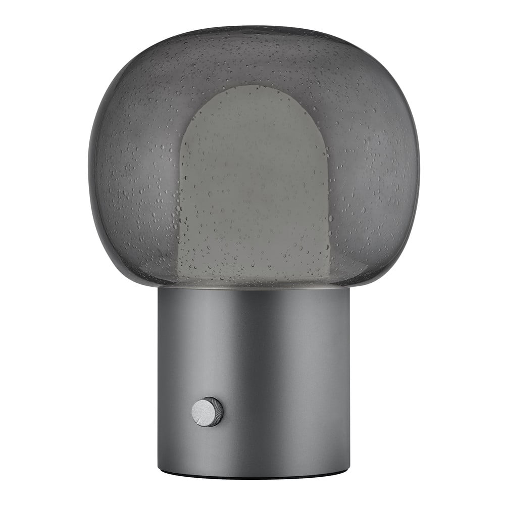 Antracitszürke alumínium LED asztali lámpa üveg búrával (magasság 32 cm) Iris – Blomus