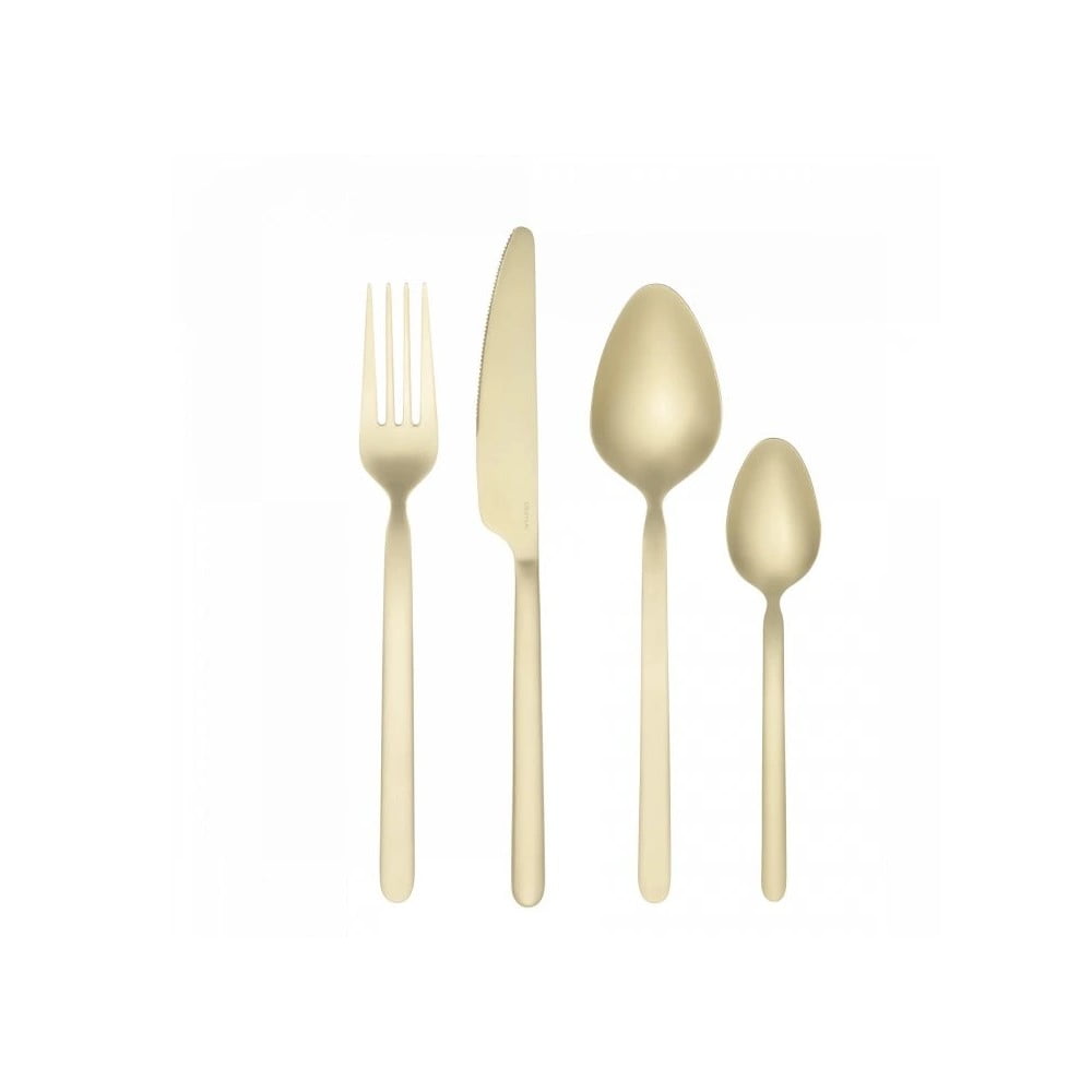 Aranyszínű rozsdamentes acél evőeszköz készlet 16 db-os Stella – Blomus