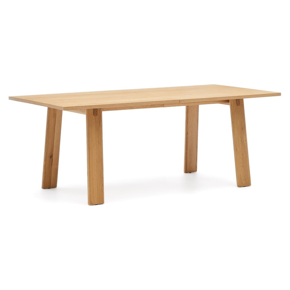 Bővíthető étkezőasztal tölgyfa dekoros asztallappal hosszabbító asztallappal 95x200 cm Arlen – Kave Home