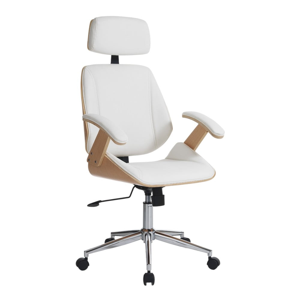 Fehér bőrutánzat irodai szék Visby – Tomasucci