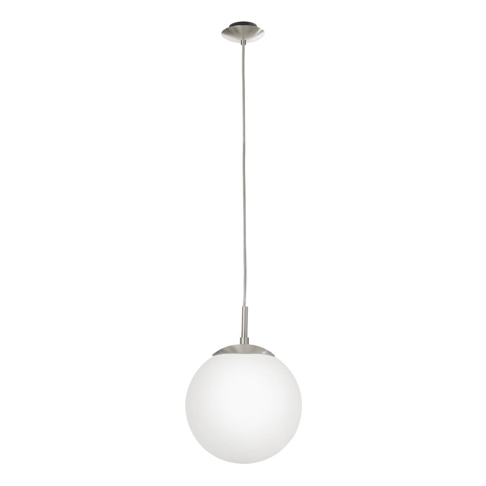 Fehér-ezüstszínű függőlámpa üveg búrával ø 20 cm RONDO – EGLO