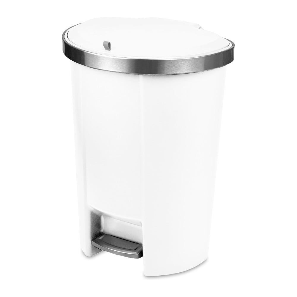 Fehér műanyag pedálos szemetes 50 l Mode – Addis