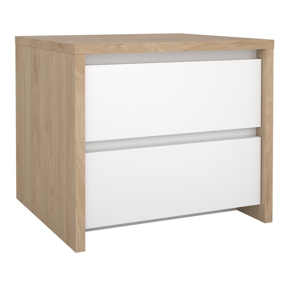 Fehér-natúr színű éjjeliszekrény Next – Tvilum