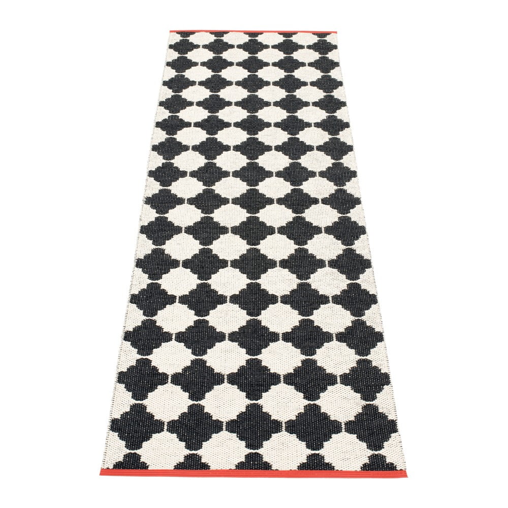 Fekete-fehér kültéri-beltéri futószőnyeg 70x225 cm Marre Black Coral  – Pappelina