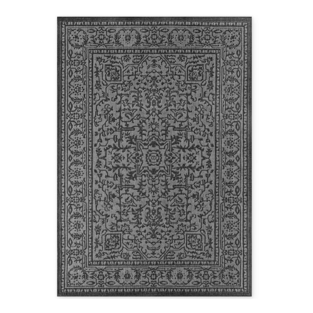 Fekete-fehér kültéri-beltéri szőnyeg 200x290 cm Duet Kona – NORTHRUGS