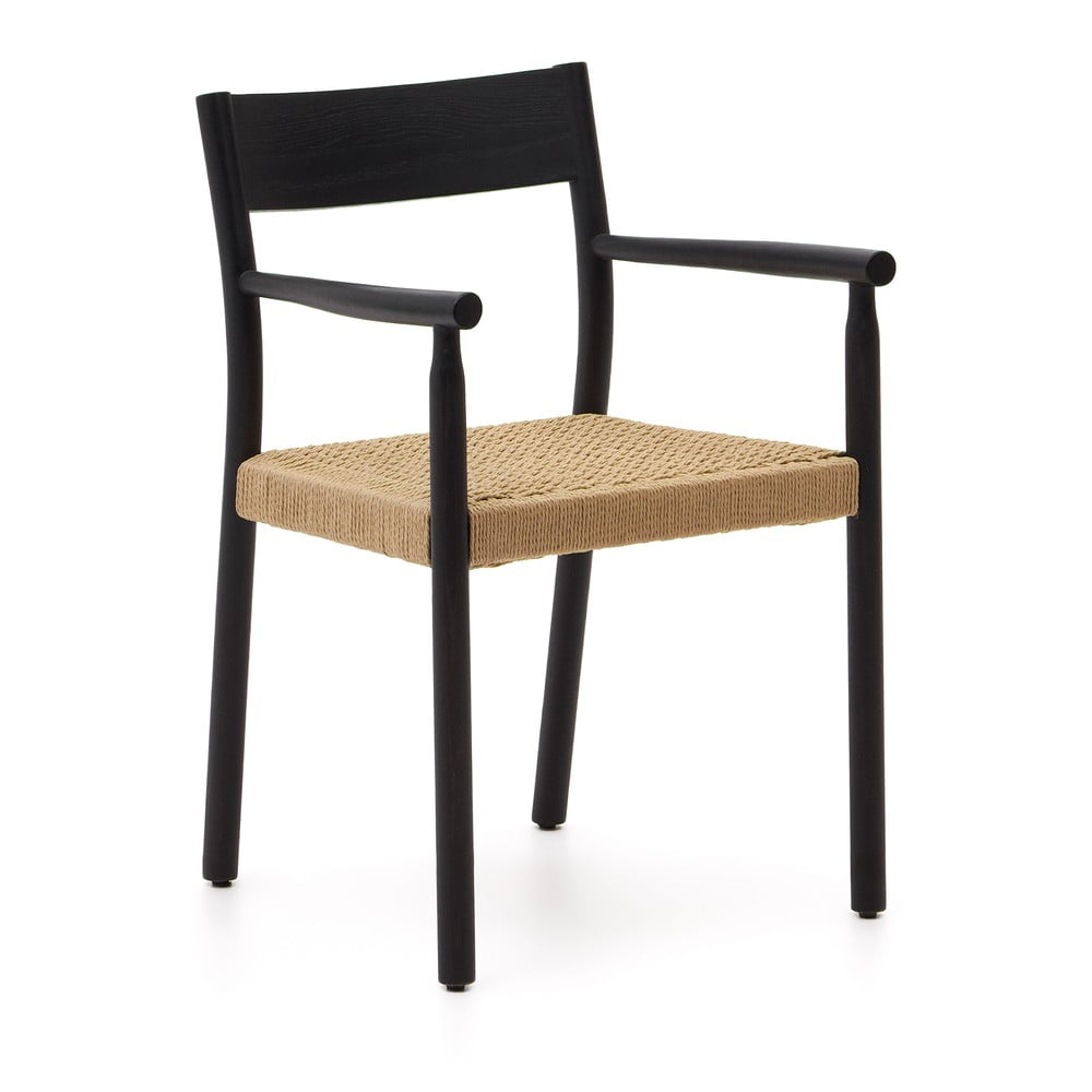 Fekete-natúr színű tölgyfa étkezőszék Yalia – Kave Home