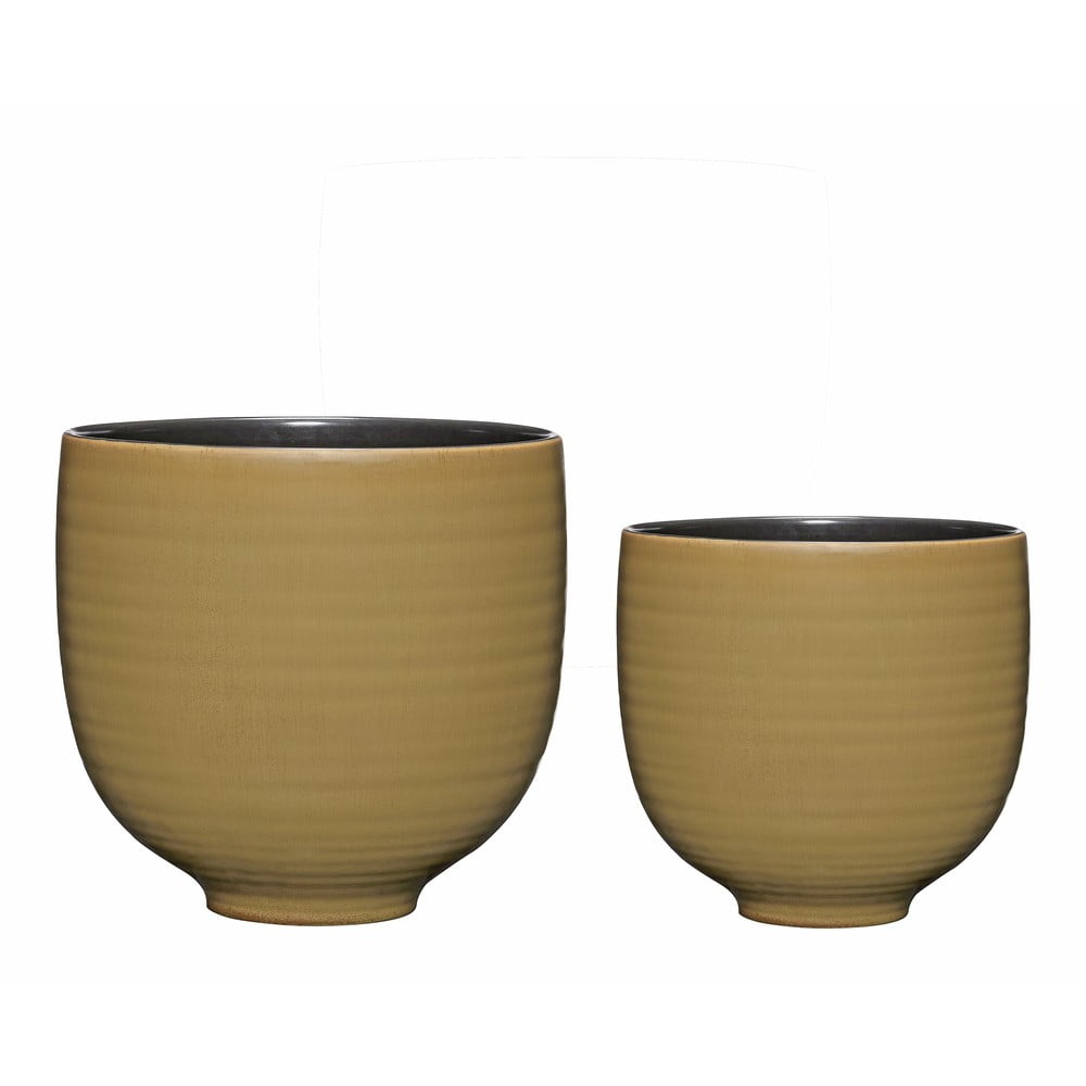 Kerámia kézzel készített kaspó szett 2 db-os ø 31 cm Yuka – Hübsch