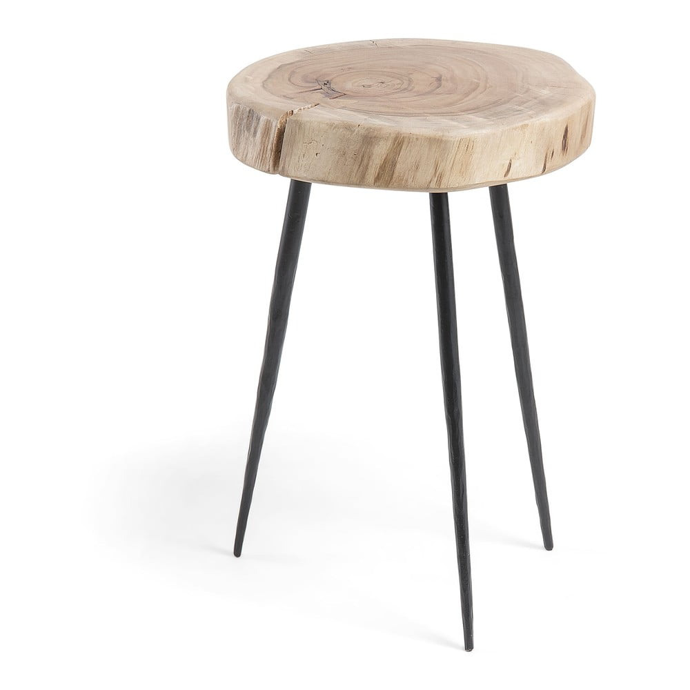 Kerek tárolóasztal akácfa asztallappal ø 35 cm Eider – Kave Home