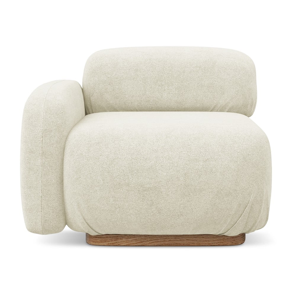 Krémszínű buklé kanapé modul (bal oldali) Ailani – Makamii