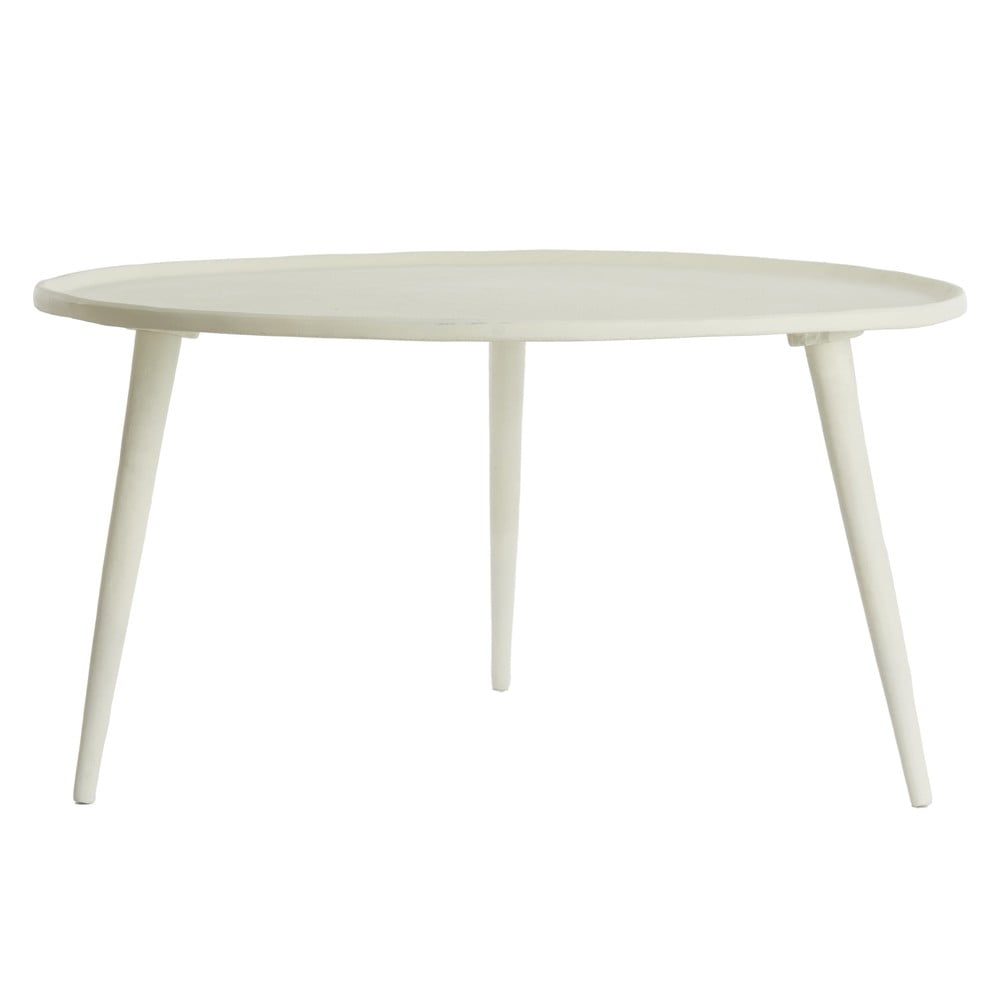 Krémszínű fém kerek dohányzóasztal ø 67