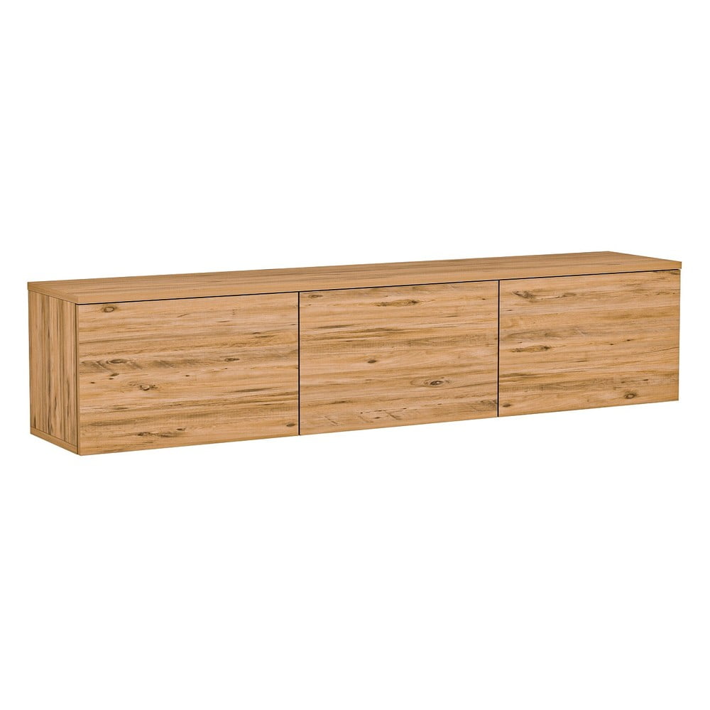 Natúr színű TV-állvány borovi fenyő dekorral 160x35x32 cm Neon – Kalune Design