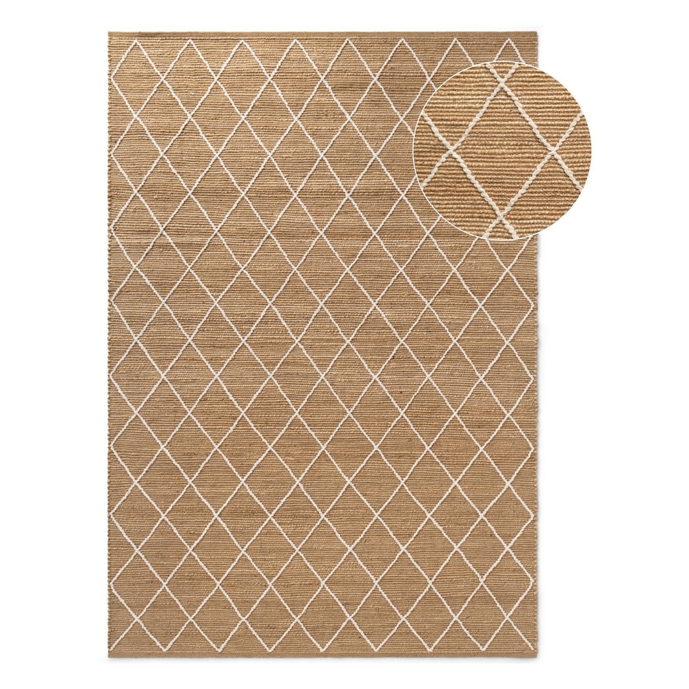 Natúr színű kézi szövésű juta szőnyeg 160x230 cm Kunu – Hanse Home