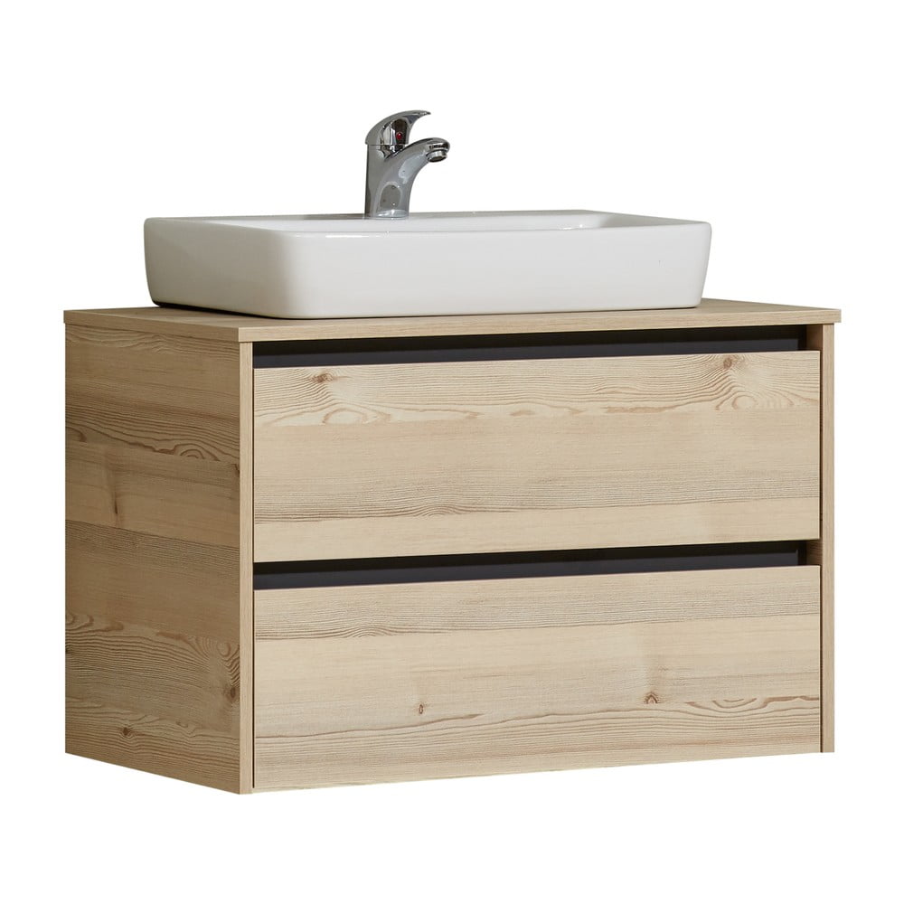 Natúr színű mosdókagyló alatti pult borovi fenyő dekorral Quickset 393 – Pelipal