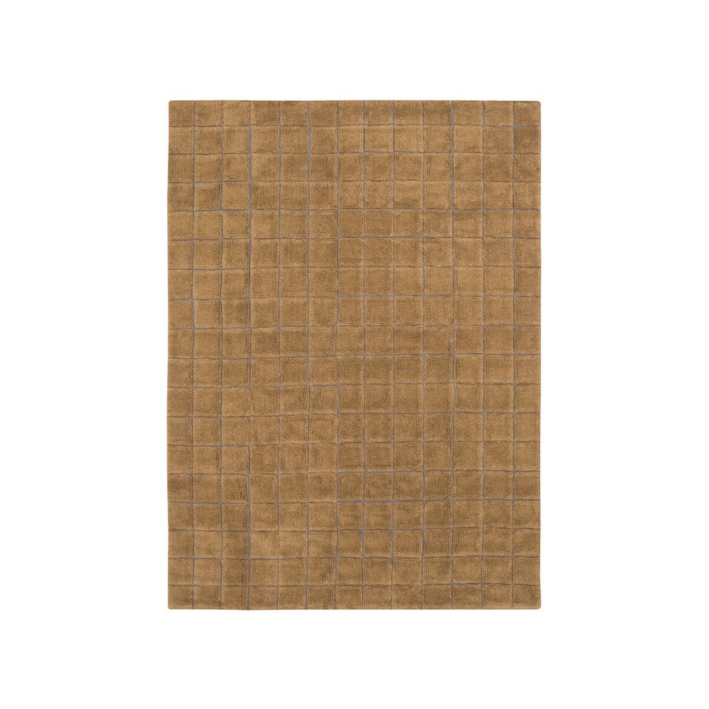 Okkersárga kézi szövésű gyapjú szőnyeg 170x240 cm Mosaic Ochre – Lorena Canals