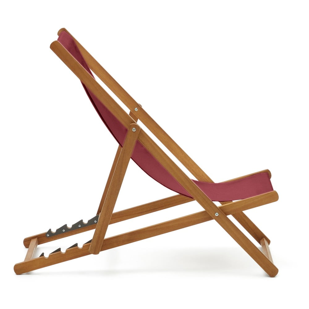 Piros-natúr színű tömörfa kerti napozóágy Adredna – Kave Home