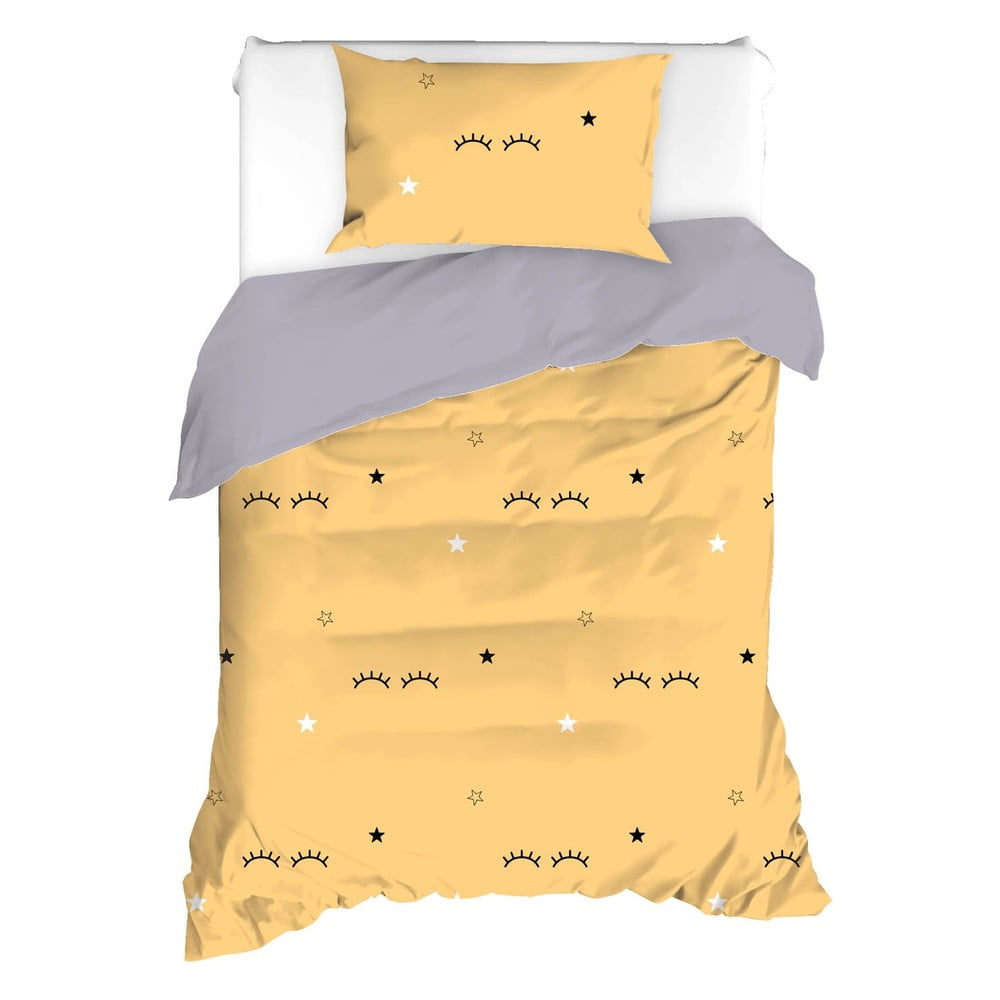 Sárga-szürke egyszemélyes ágyneműhuzat 140x200 cm Dide – Mijolnir