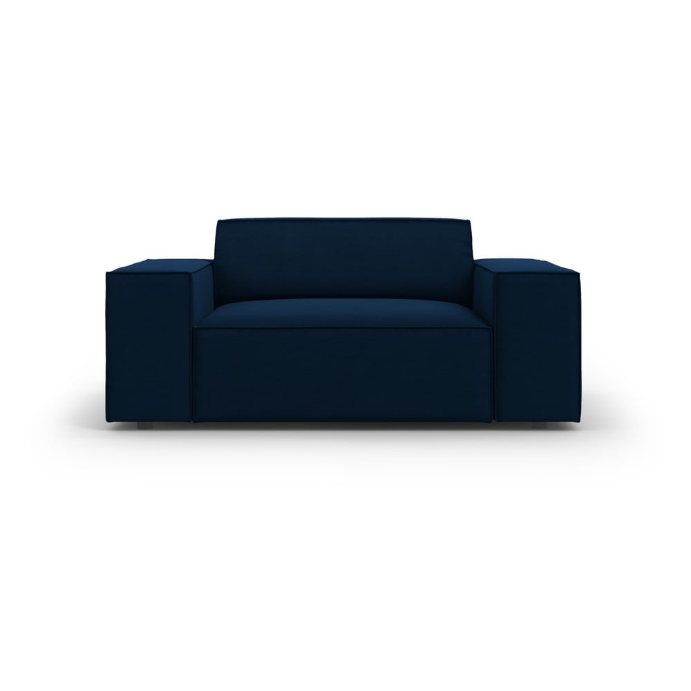 Sötétkék bársony fotel Jodie – Micadoni Home