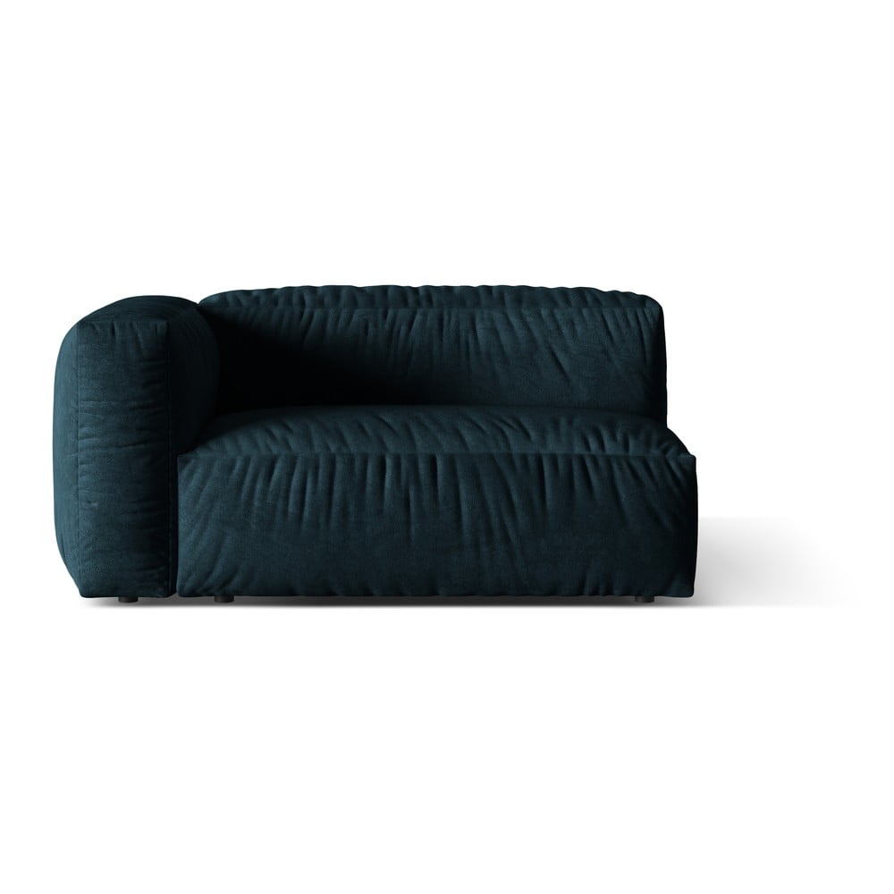 Sötétkék bársony kanapé modul (bal oldali) Martina – Micadoni