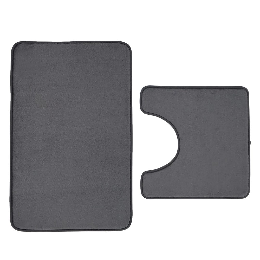 Sötétszürke memóriahab fürdőszobai kilépő szett WC-hez