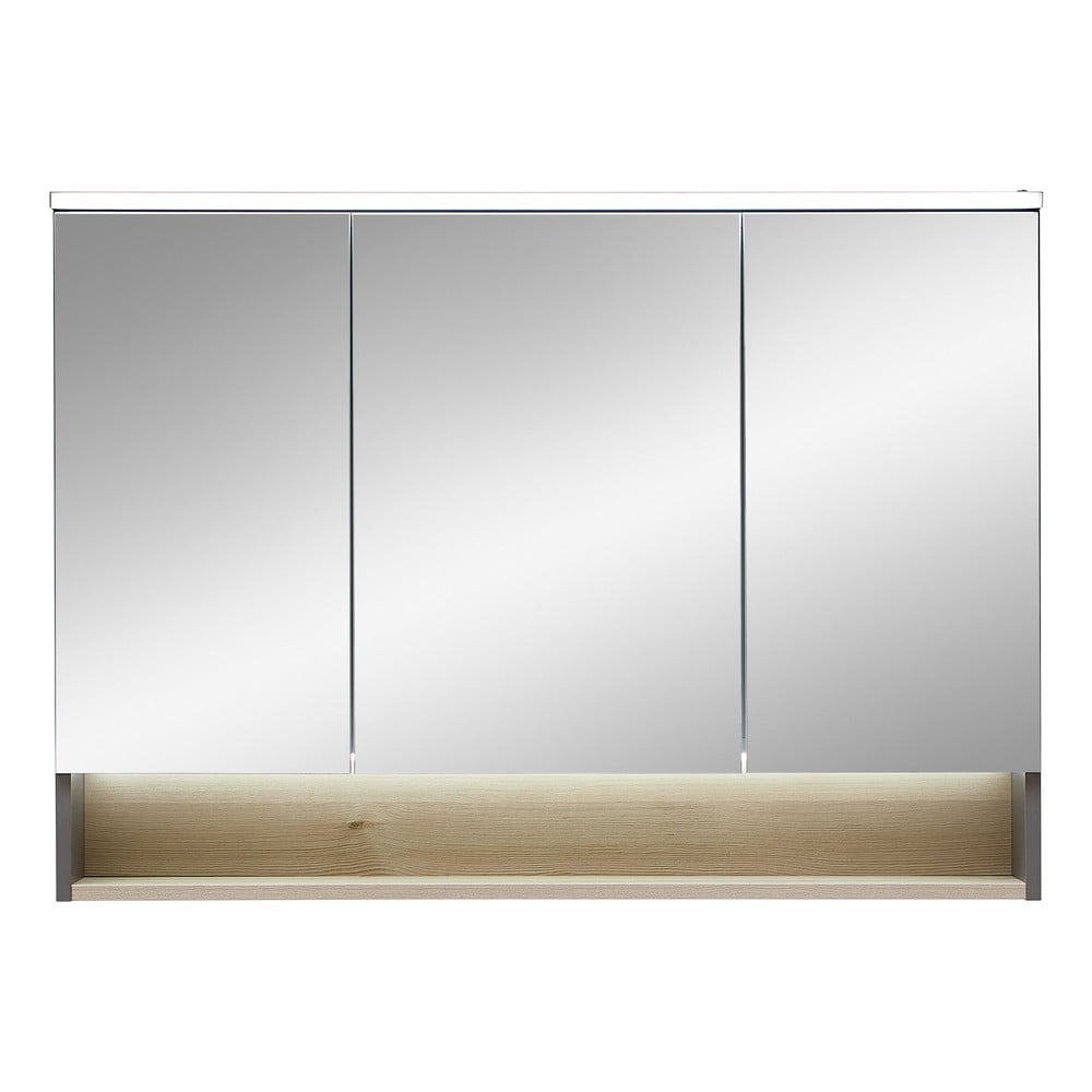 Szürke-natúr színű fürdőszoba szekrény borovi fenyő dekorral 72x100 cm Quickset 394 – Pelipal