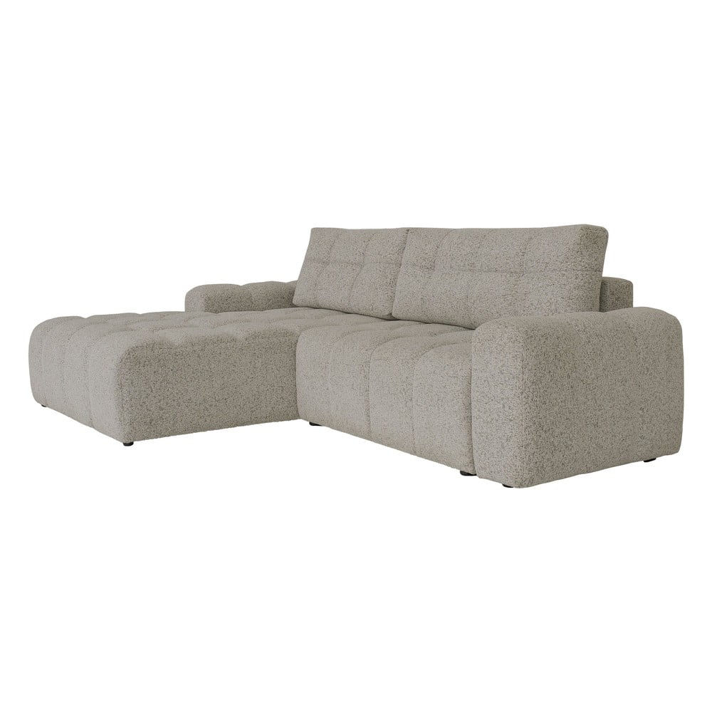 Világosbarna kinyitható tárolóhelyes moduláris sarokkanapé (bal oldali) Lulu – Miuform