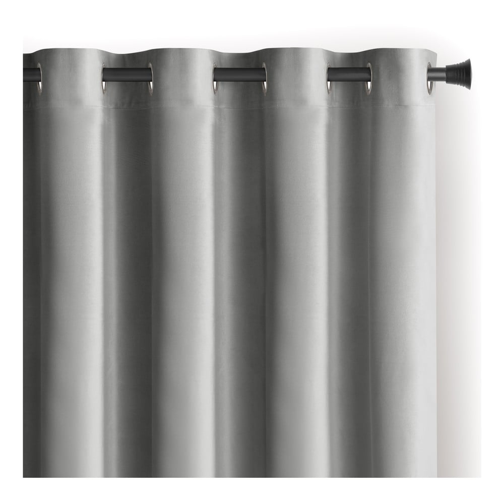 Világosszürke bársony dimout (részleges sötétítő) függöny 140x270 cm Eyelets – Restilo