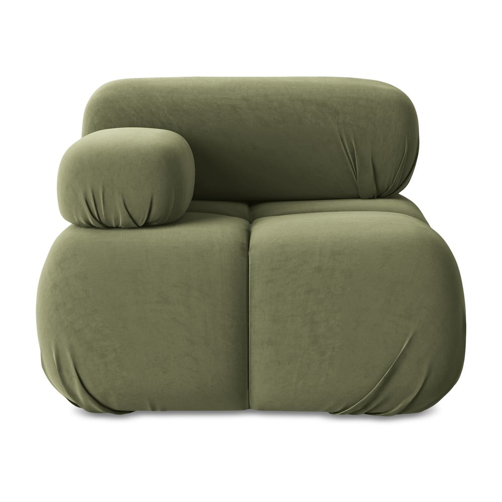 Világoszöld bársony kanapé modul (bal oldali) Lokua – Makamii