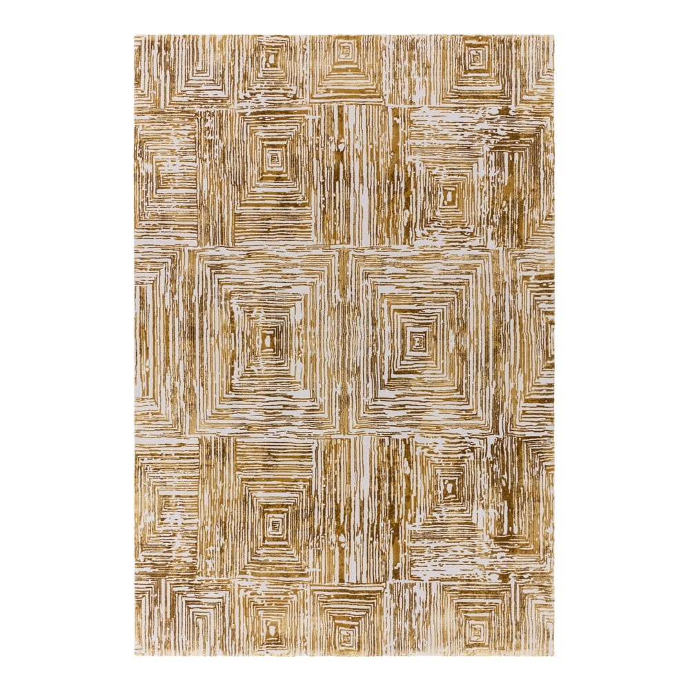 Aranyszínű szőnyeg 120x170 cm Kuza Lines Gold – Asiatic Carpets