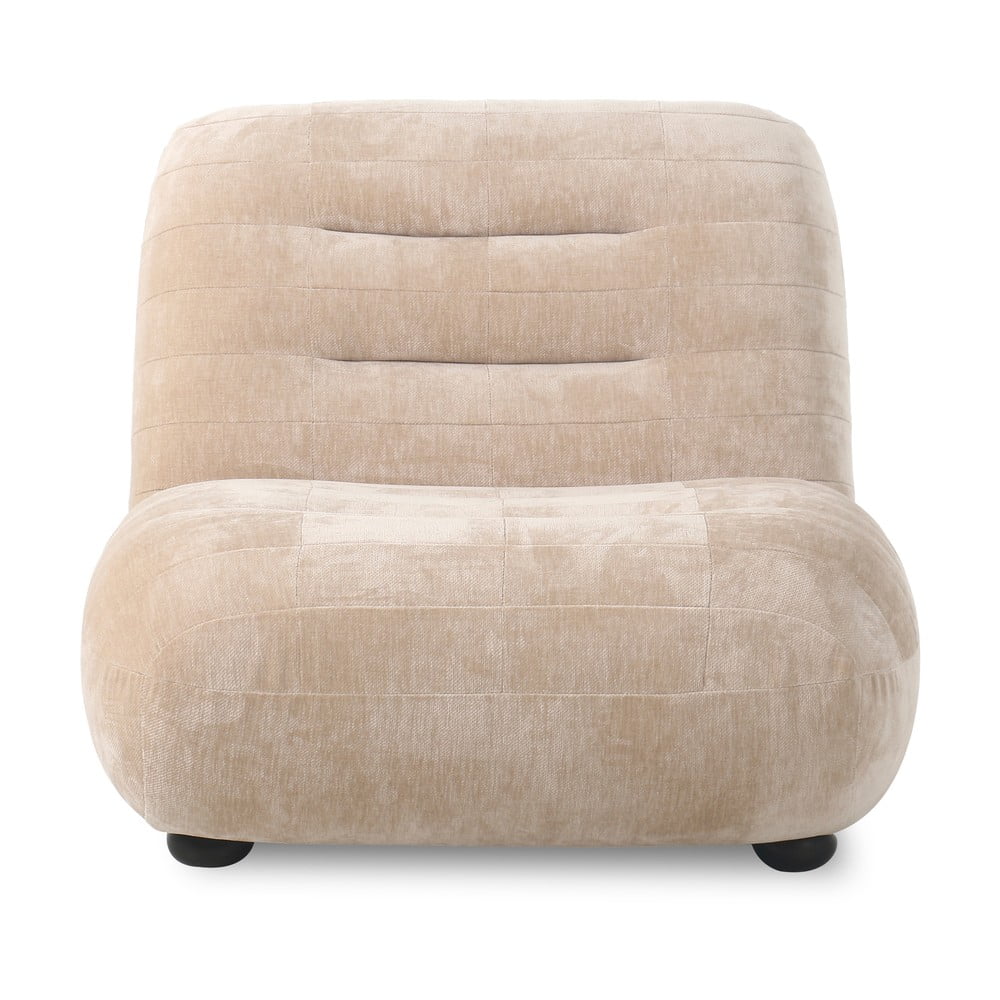 Bézs bársony fotel Wyatt – Dutchbone