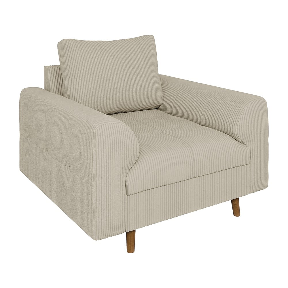 Bézs kordbársony fotel Ariella – Ropez