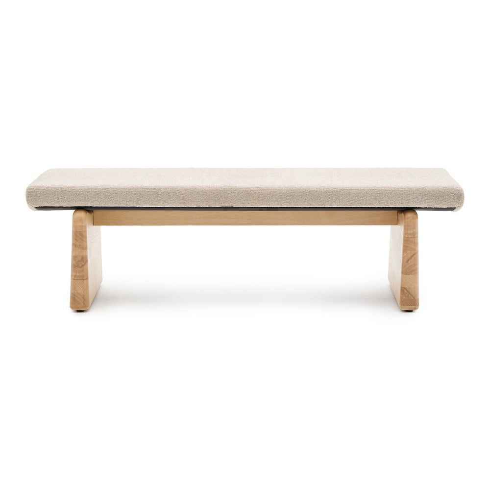 Bézs-natúr színű zsenília pad Topaz – Kave Home