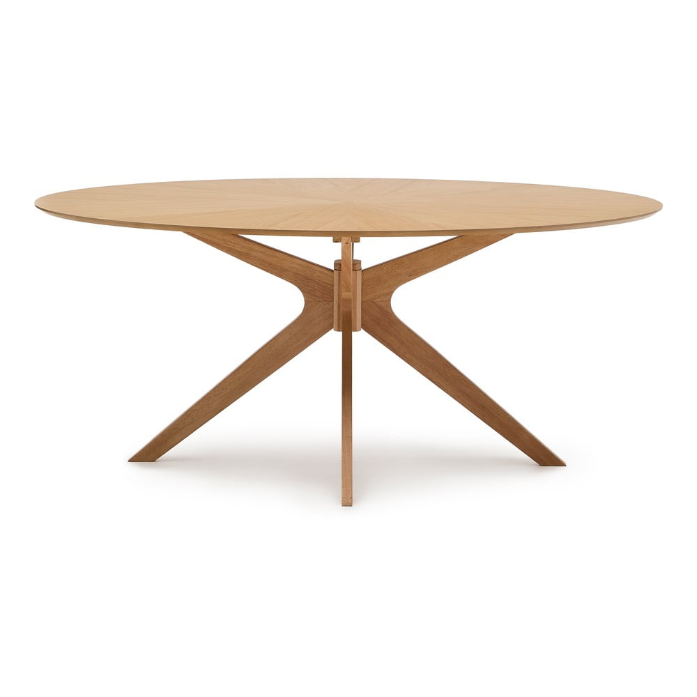 Étkezőasztal tölgyfa dekoros asztallappal 110x180 cm Naanim – Kave Home