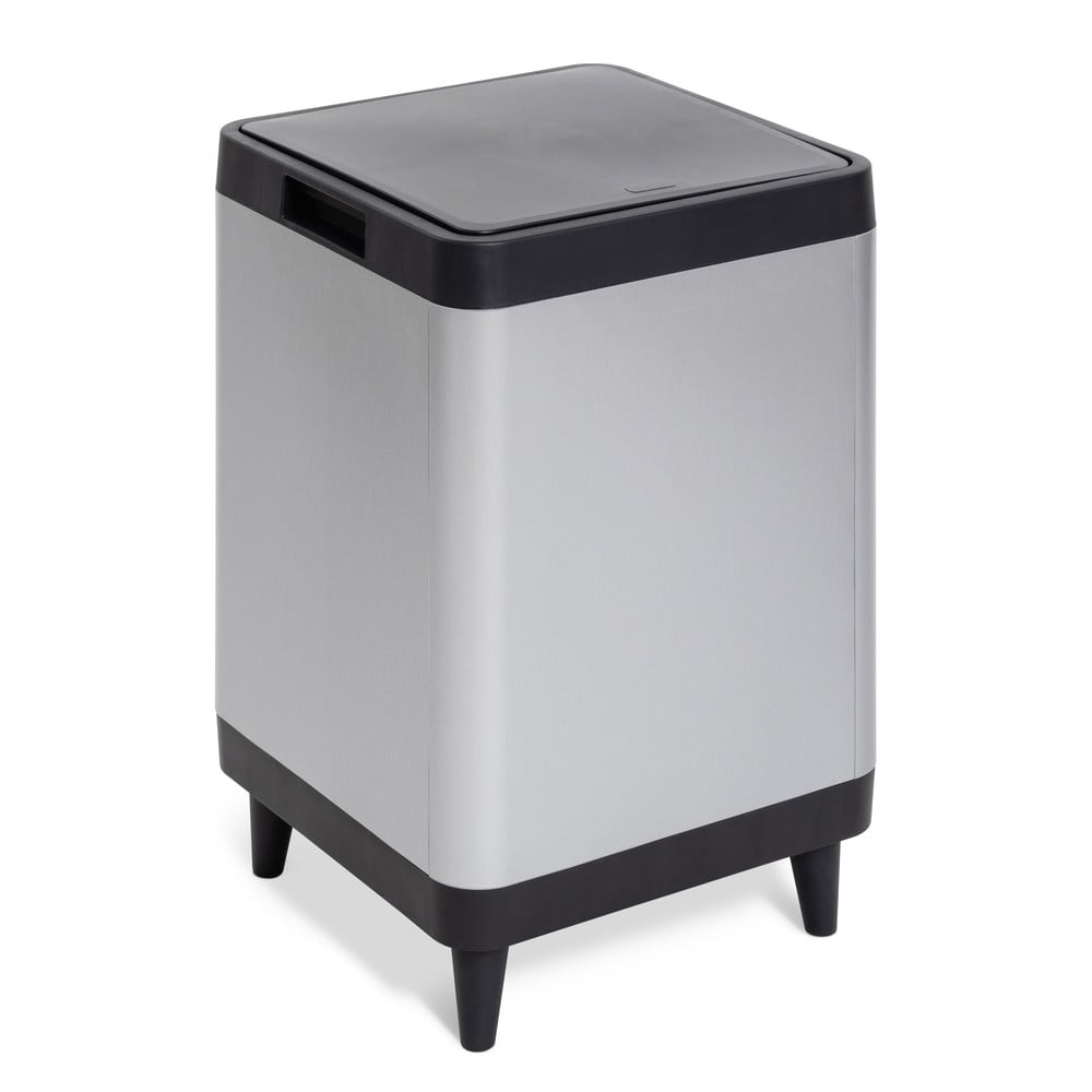 Ezüstszínű műanyag érintésre nyíló szemetes 60 l Berlino – DEA HOME