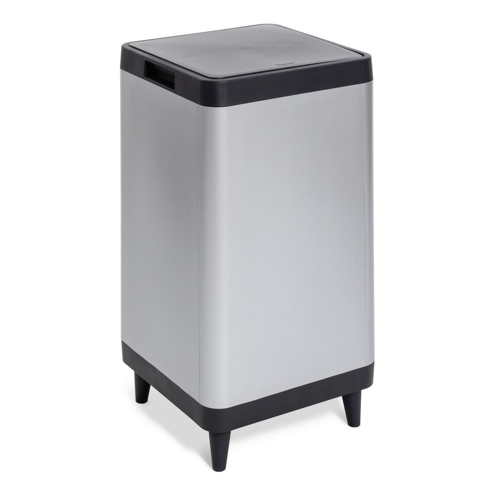 Ezüstszínű műanyag érintésre nyíló szemetes 80 l Berlino – DEA HOME