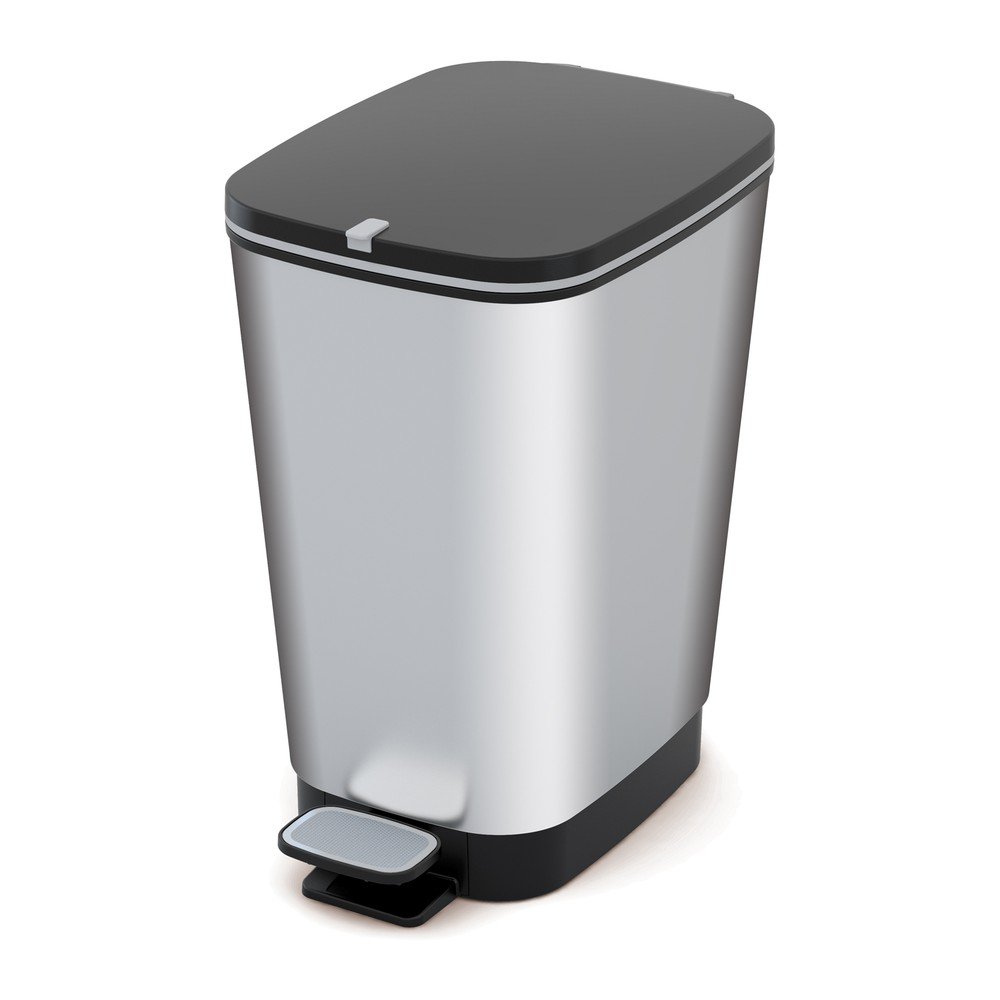 Ezüstszínű műanyag pedálos szemetes 35 l Chic Bin – KIS