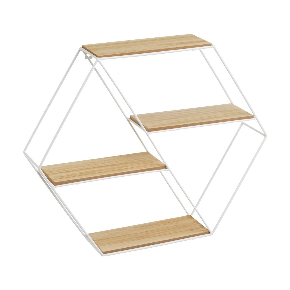 Fehér-natúr színű többszintes fali polc 50 cm – Casa Selección