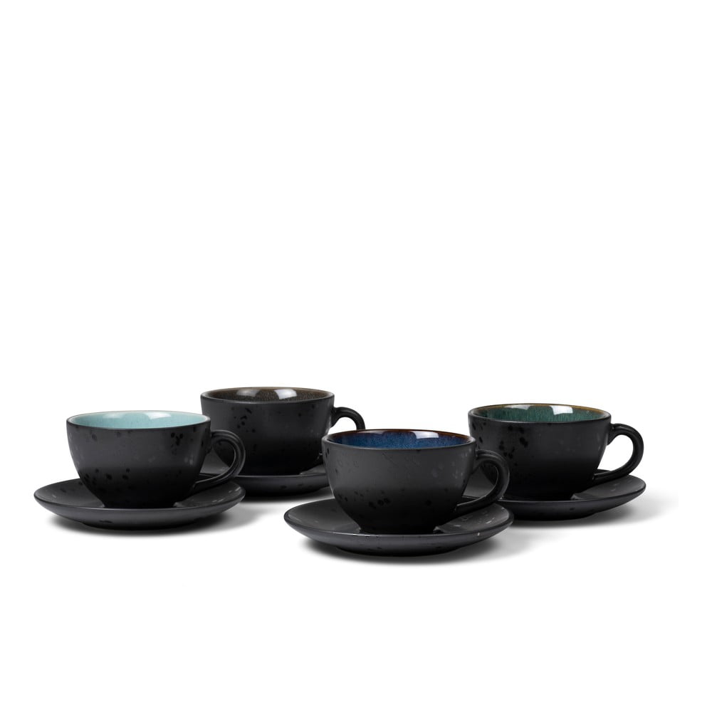 Fekete agyagkerámia csésze szett 4 db-os 240 ml Black/Mix – Bitz