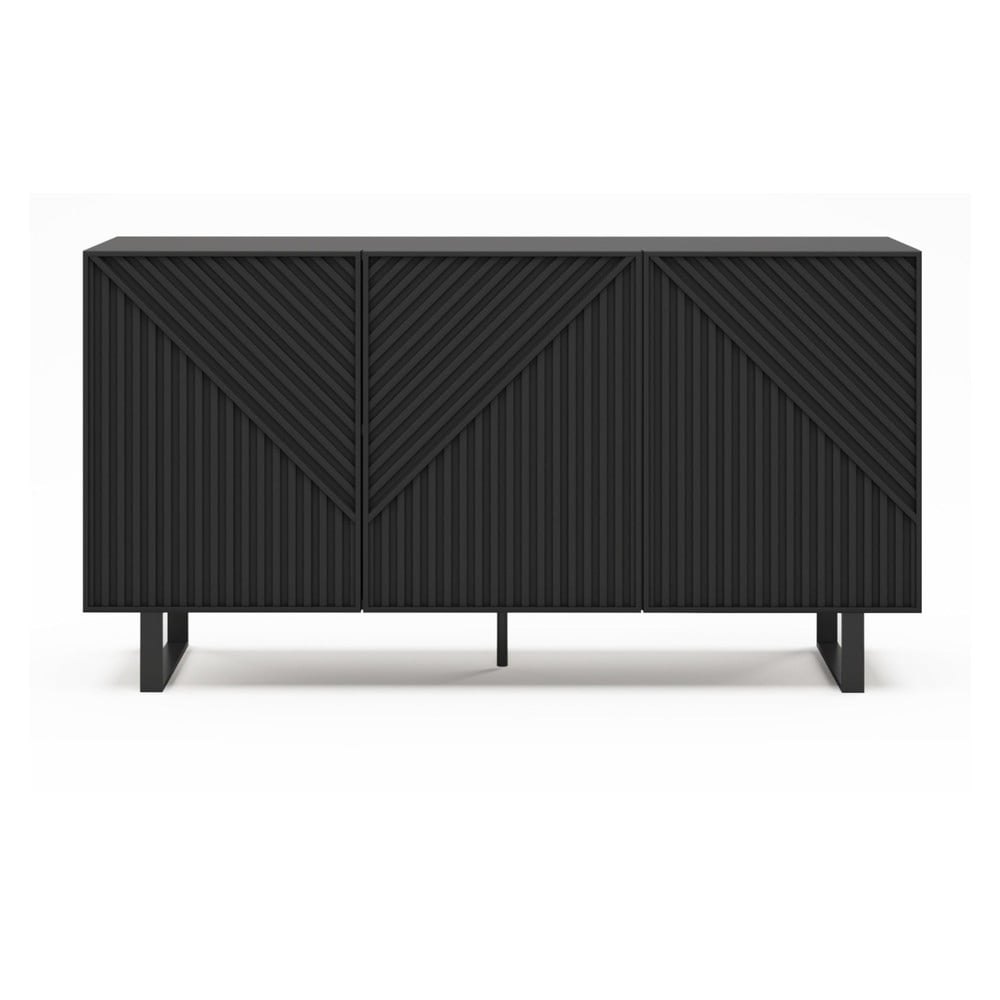 Fekete komód 151x80x35 cm Peta – Marckeric