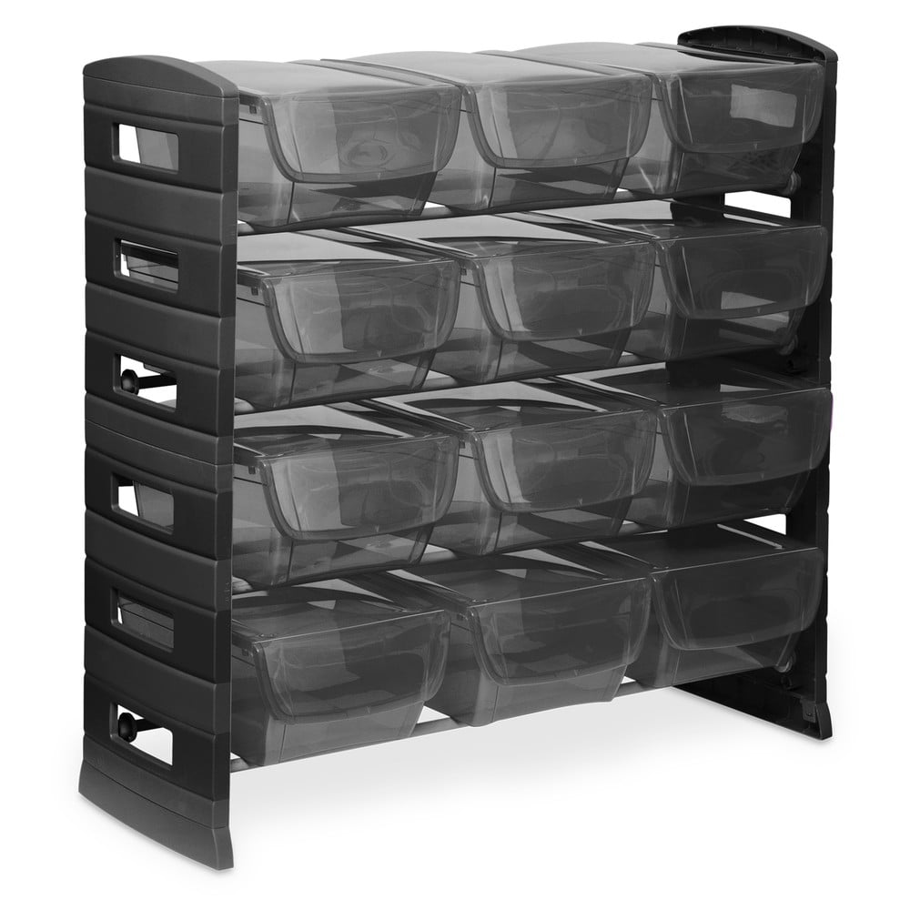 Fekete műanyag polcos tároló állvány 79x80 cm Utility One – Toomax