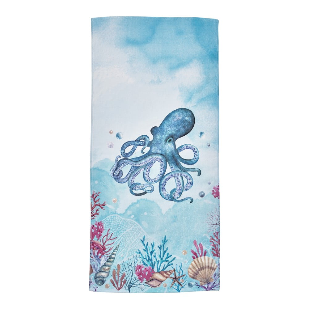 Kék pamut strandtörölköző 76x160 cm Octopus – Catherine Lansfield