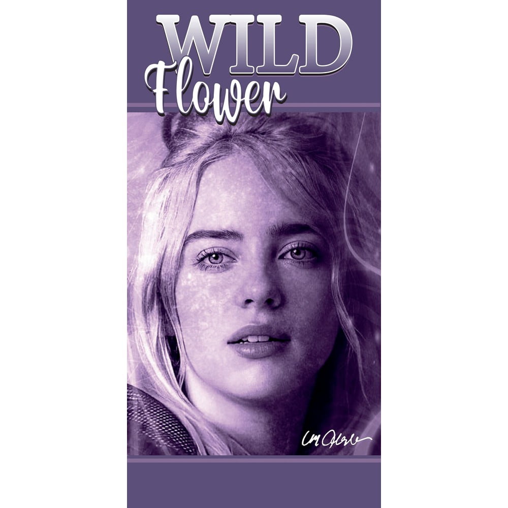 Lila pamut gyerek fürdőlepedő 70x140 cm Billie Eilish – Jerry Fabrics