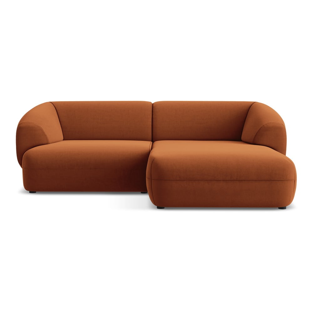 Narancssárga bársony sarokkanapé (jobb oldali) Moana – Makamii