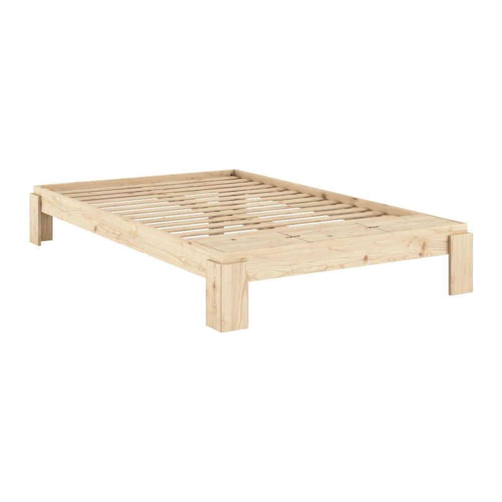 Natúr színű borovi fenyő franciaágy ágyráccsal 140x200 cm Layers – Karup Design