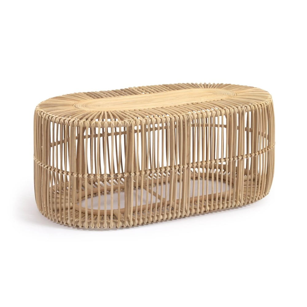 Natúr színű rattan dohányzóasztal 60x110 cm Lael – Kave Home